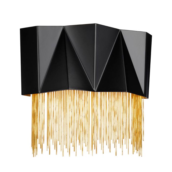 Zuma 3 Light Wall Light Satin Black & Gold - HK-ZUMA-3W-SBG