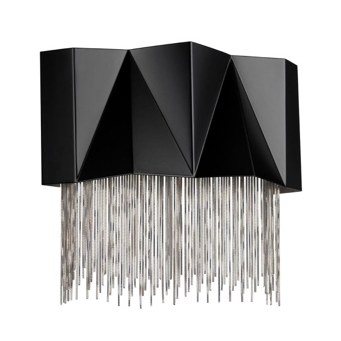 Zuma 3 Light Wall Light Satin Black & Silver - HK-ZUMA-3W-SBS