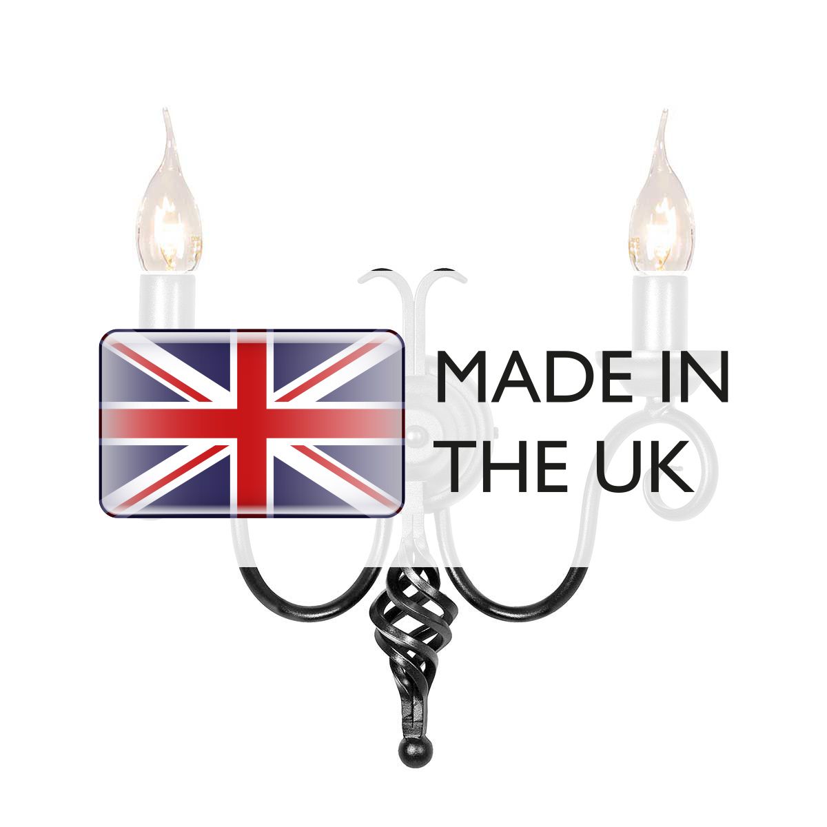 Harlech 2 Light Wall Light Black - HR2A-BLACK