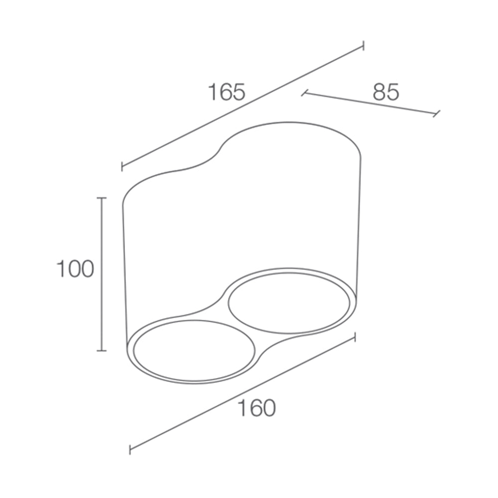 Buy Outdoor Close To Ceiling Lights Australia Intono C Out 3.4 Close To Ceiling 2 Lights Honey 20W CRI90 DALI Aluminium - NC3410