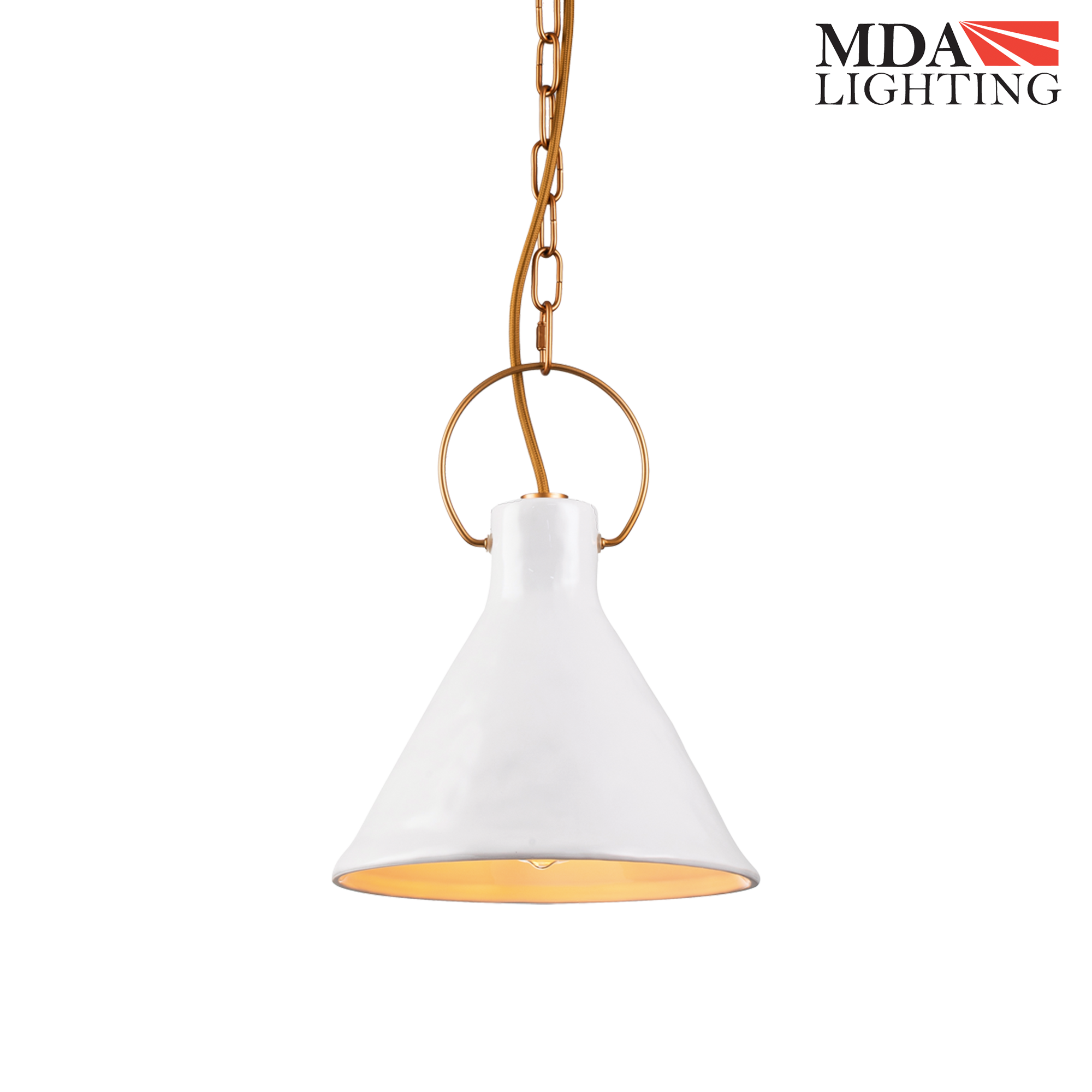 Ivy Pendant Light White & Gold - MDAIVY1WHGD