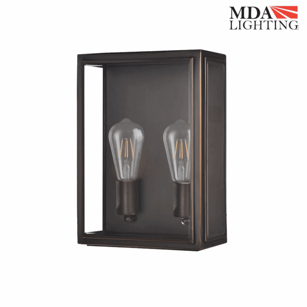 Kent 2 Light Exterior Wall Light Forge Bronze - MDAKEN2BZ