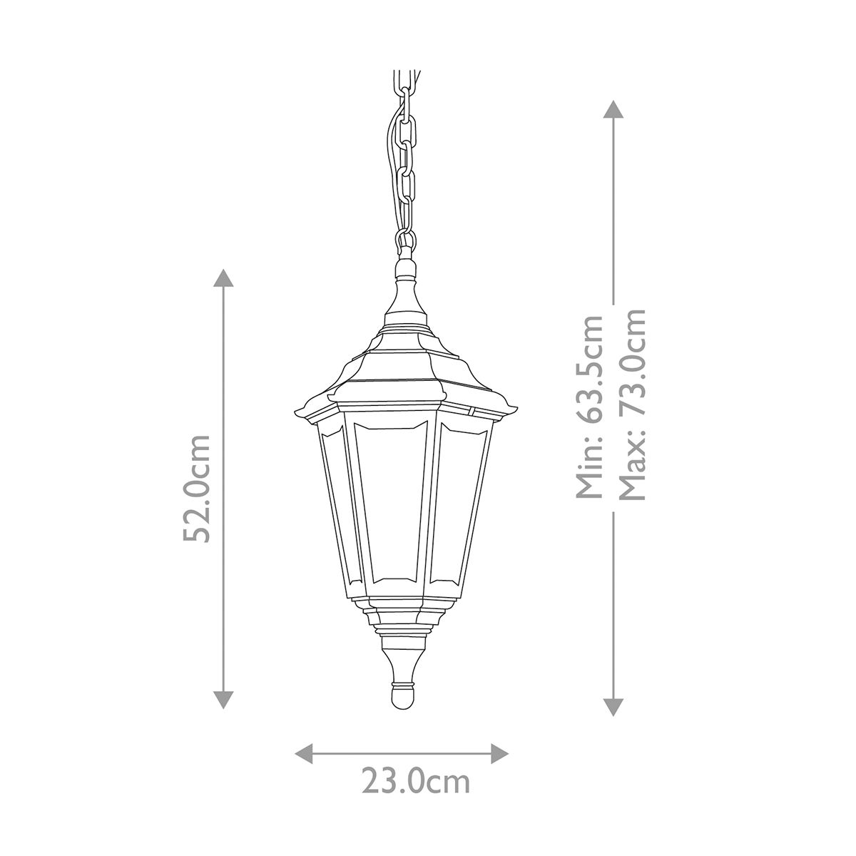 Kinsale Light Chain Lantern Black - KINSALE-CHAIN