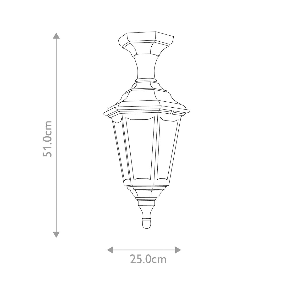 Kinsale Pedestal Lantern Black - KINSALE-PED-POR