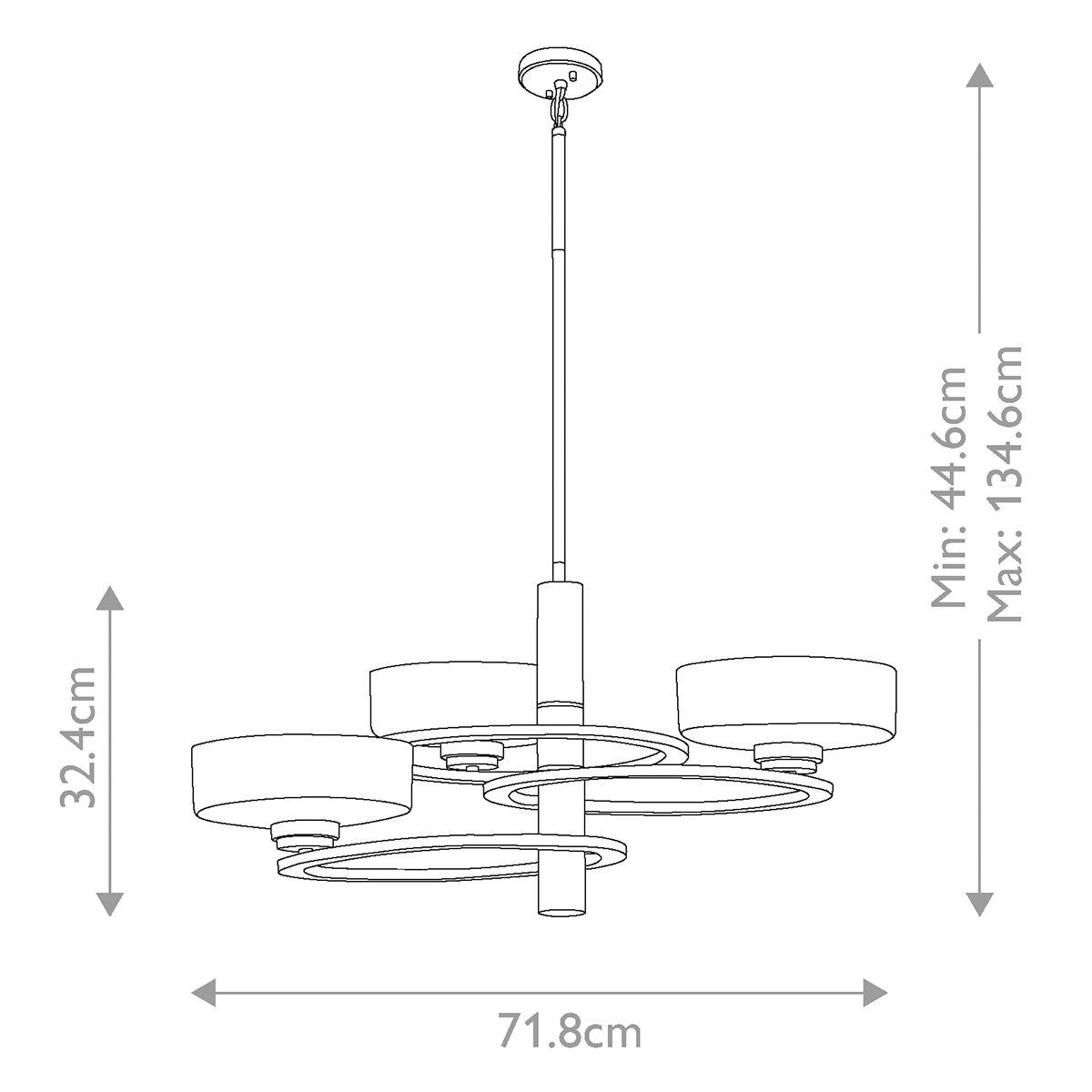 Aleeka 3 Light Chandelier Classic Pewter - KL-ALEEKA3