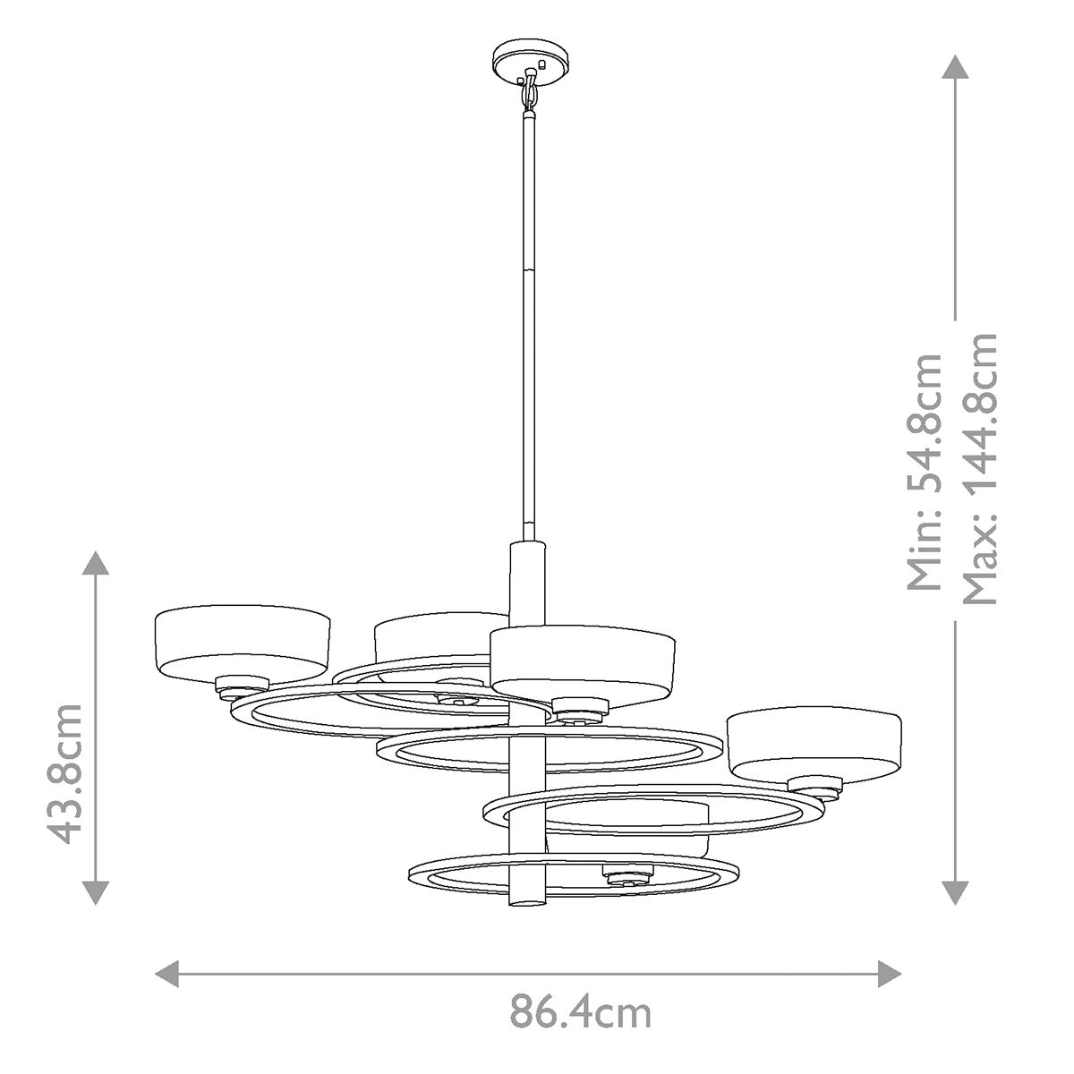 Aleeka 5 Light Chandelier Classic Pewter - KL-ALEEKA5B