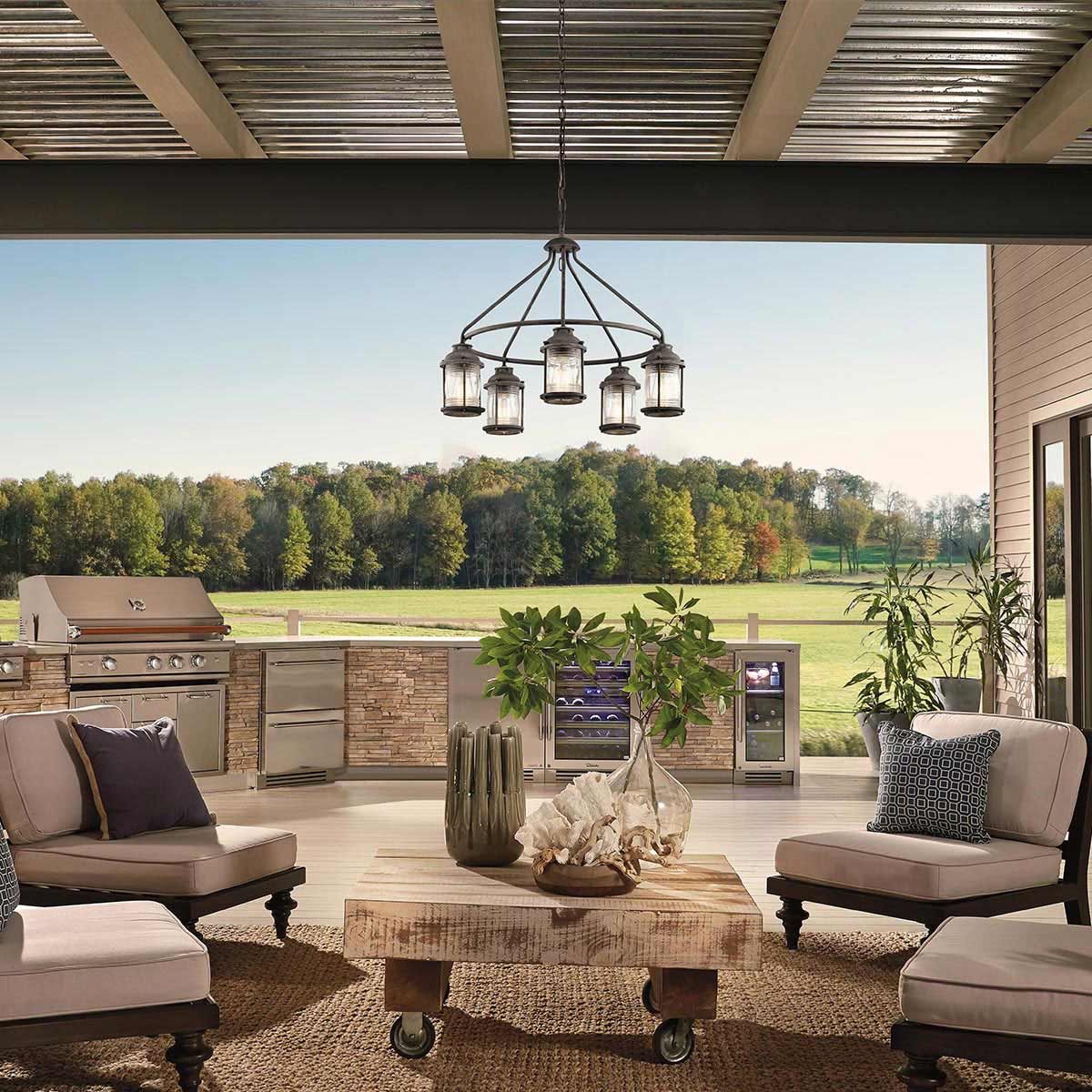 Ashland Bay 5 Light Chandelier Weathered Zinc - KL-ASHLANDBAY-5P