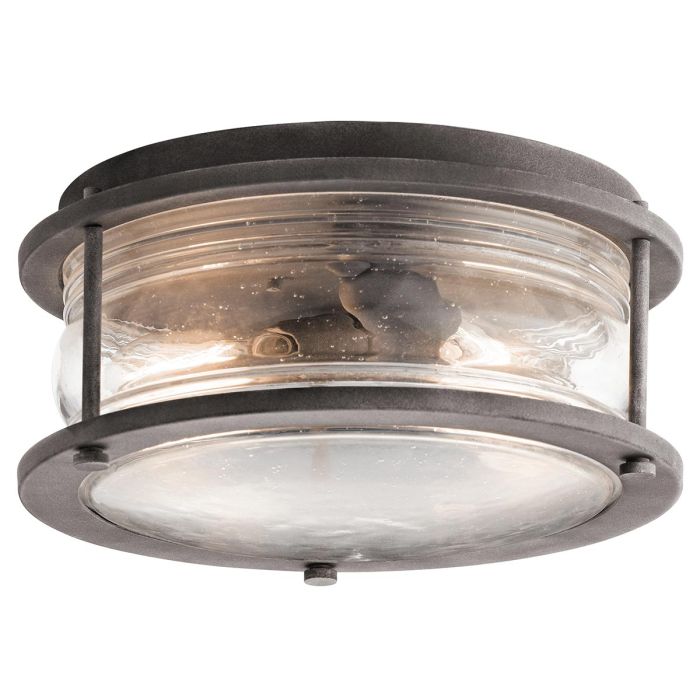 Ashland Bay Flush Mount Light Weathered Zinc - KL-ASHLANDBAY-F