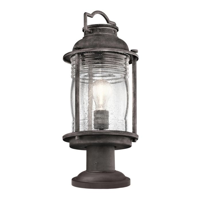 Ashland Bay Medium Pedestal Lantern Weathered Zinc - KL-ASHLANDBAY3-M