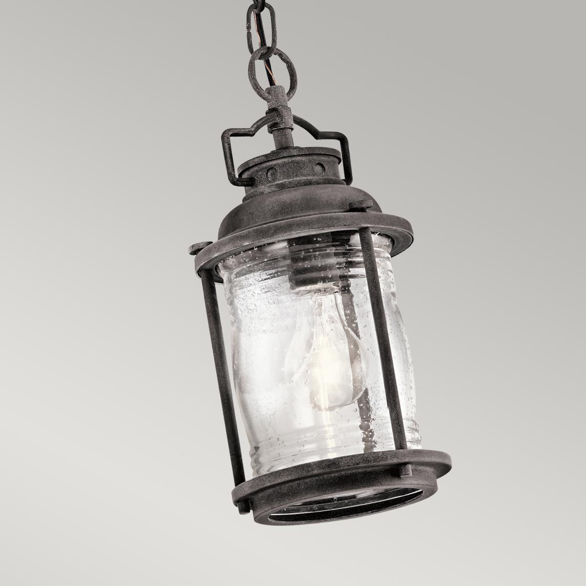 Ashland Bay Light Small Chain Lantern Weathered Zinc - KL-ASHLANDBAY8-S