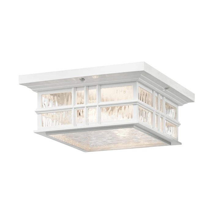 Beacon Square 2 Light Flush Mount Light White - KL-BEACON-SQUARE-F-WHT