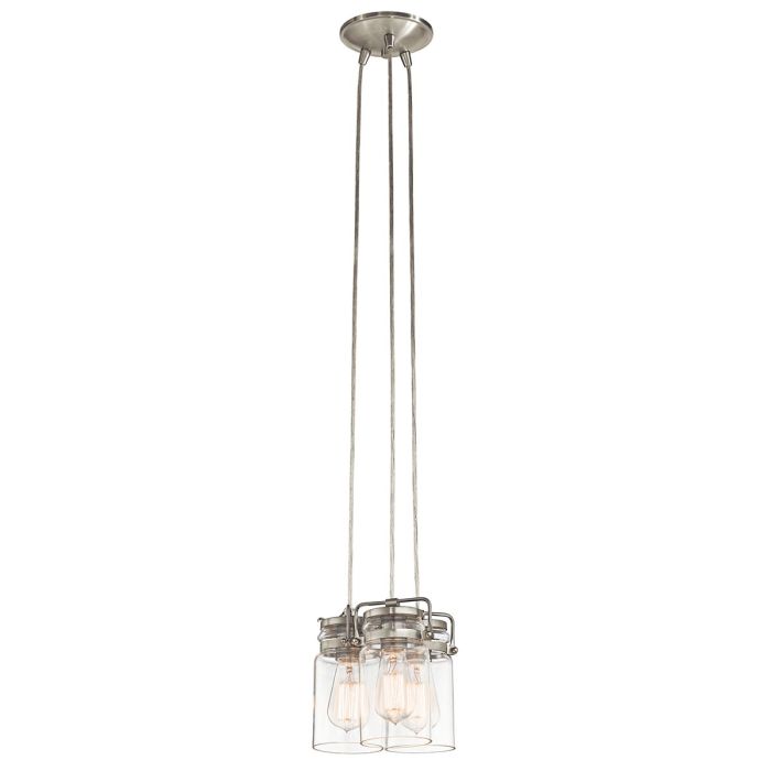 Brinley 3 Light Pendant Brushed Nickel - KL-BRINLEY3-NI