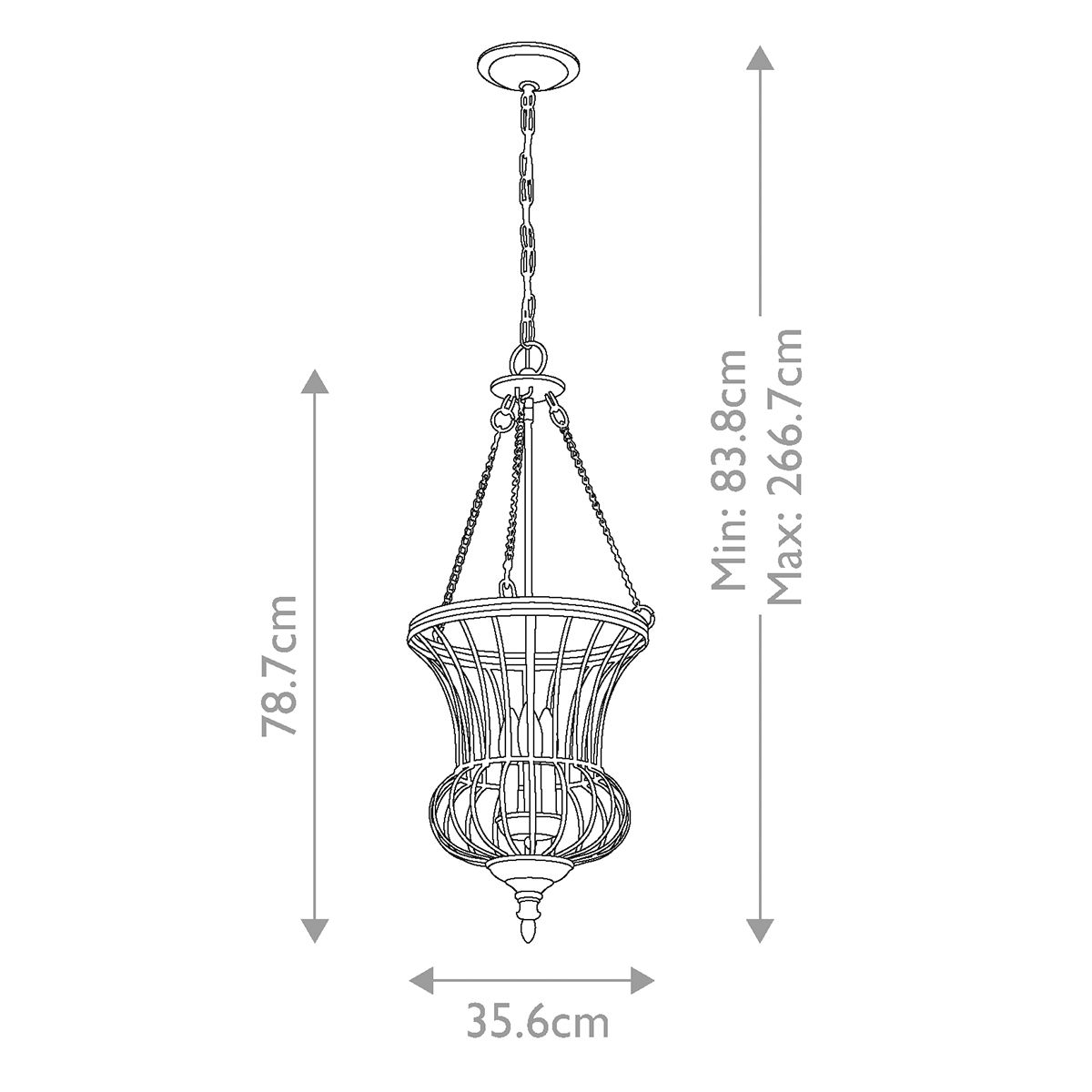 Calla 3 Light Pendant Sterling Gold - KL-CALLA-P-M