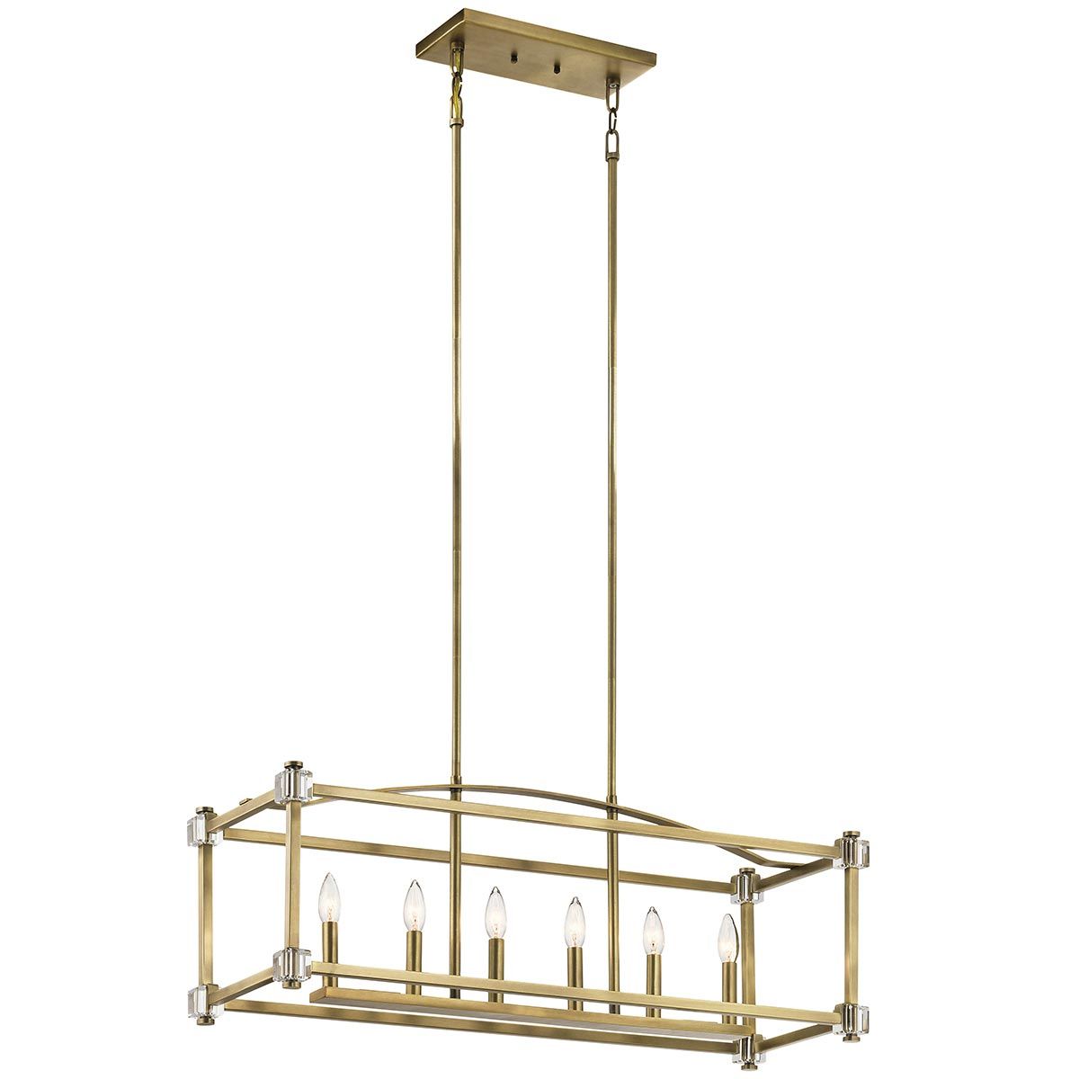 Cayden 6 Light Island Pendant Natural Brass - KL-CAYDEN-ISLE