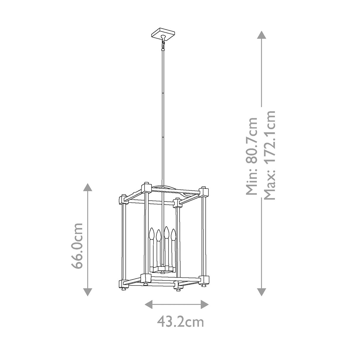 Cayden 4 Light Large Pendant Natural Brass - KL-CAYDEN-P-L