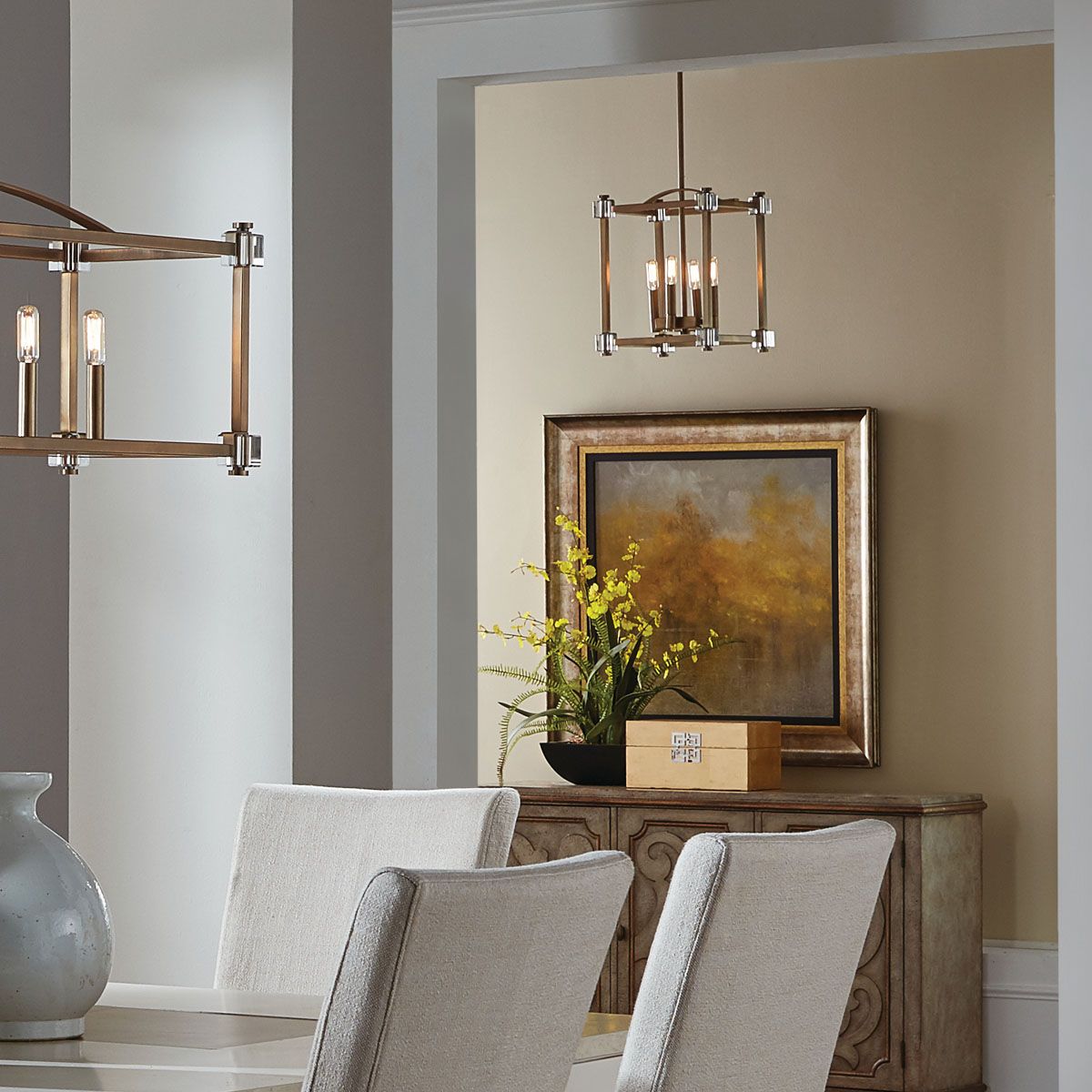 Cayden 4 Light Small Pendant Natural Brass - KL-CAYDEN-P-S