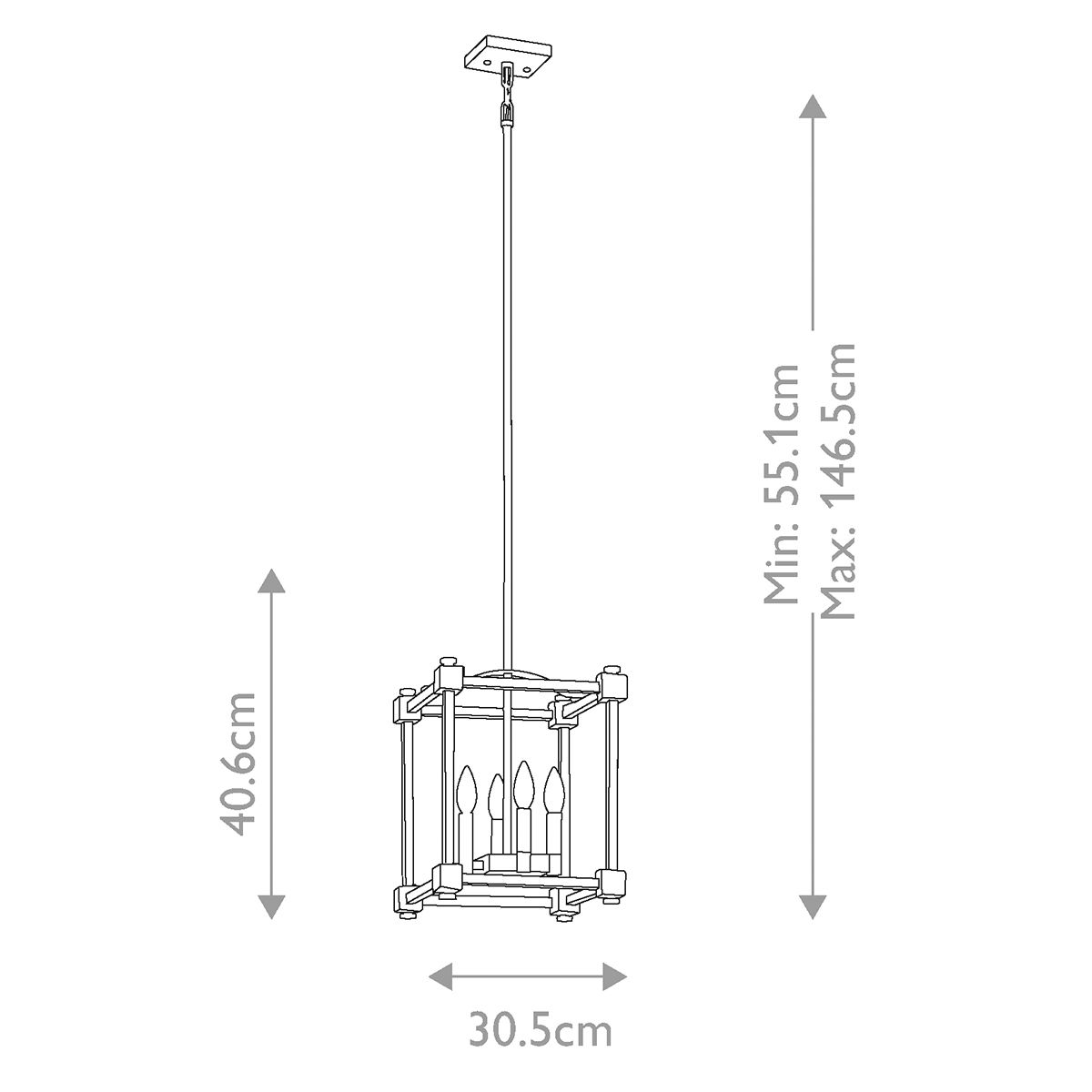 Cayden 4 Light Small Pendant Natural Brass - KL-CAYDEN-P-S