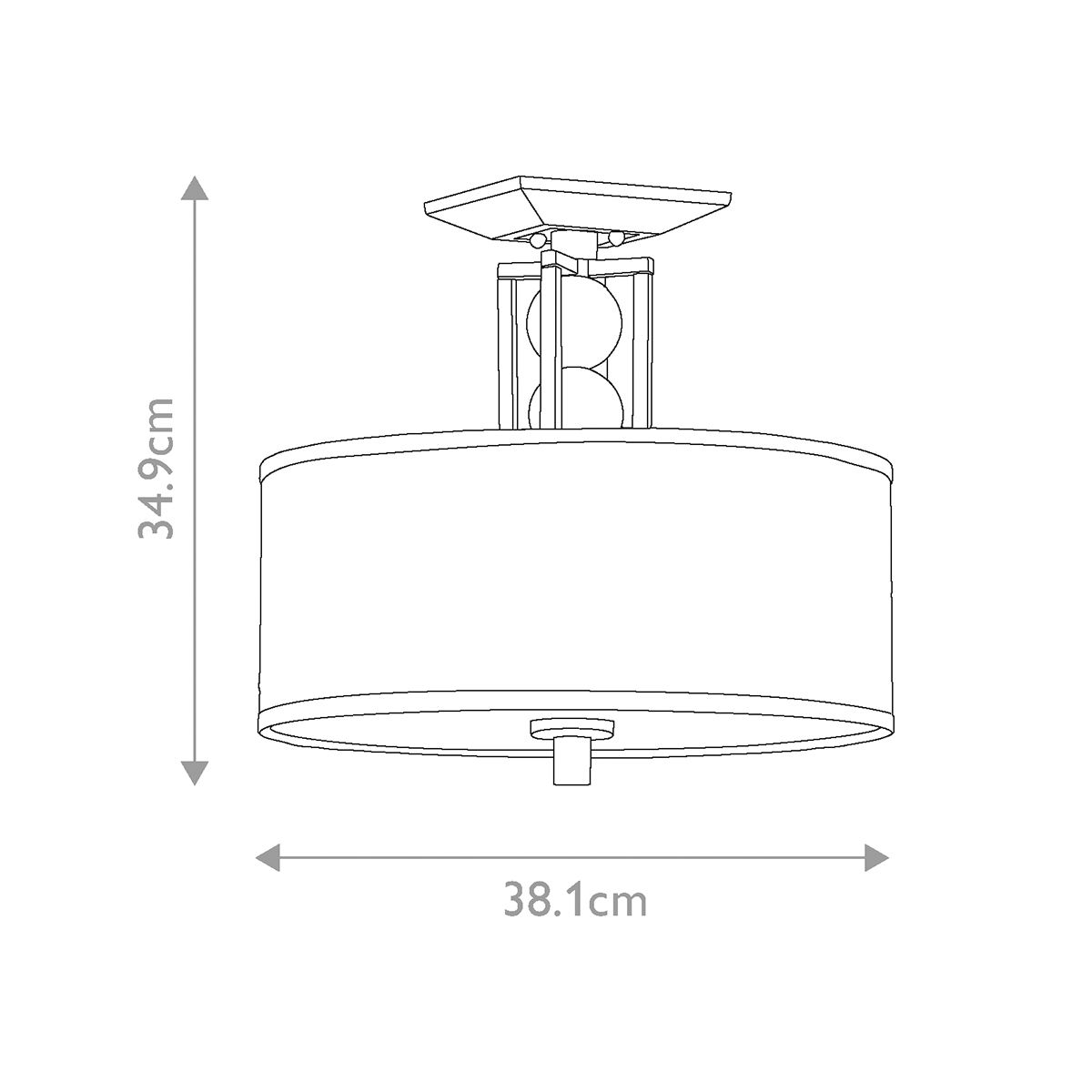 Celestial 3 Light Semi Flush Mount Light Cambridge Bronze - KL-CELESTIAL-SF