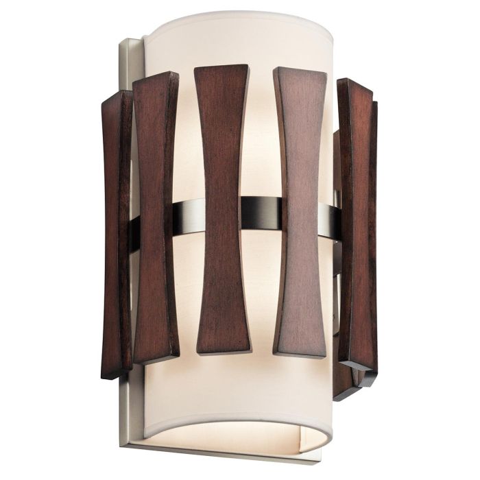 Cirus 2 Light Wall Light Auburn-Stained Wood - KL-CIRUS2