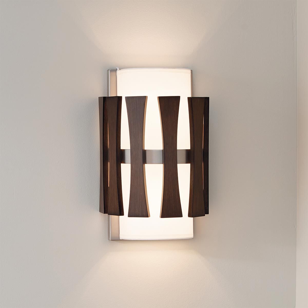 Cirus 2 Light Wall Light Auburn-Stained Wood - KL-CIRUS2