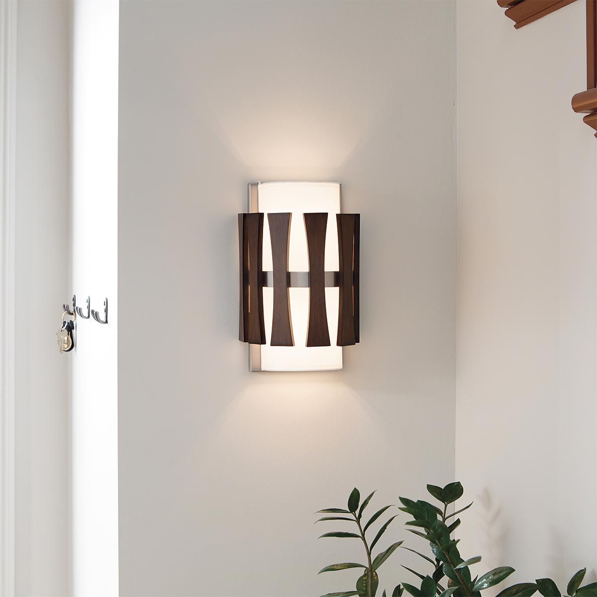 Cirus 2 Light Wall Light Auburn-Stained Wood - KL-CIRUS2