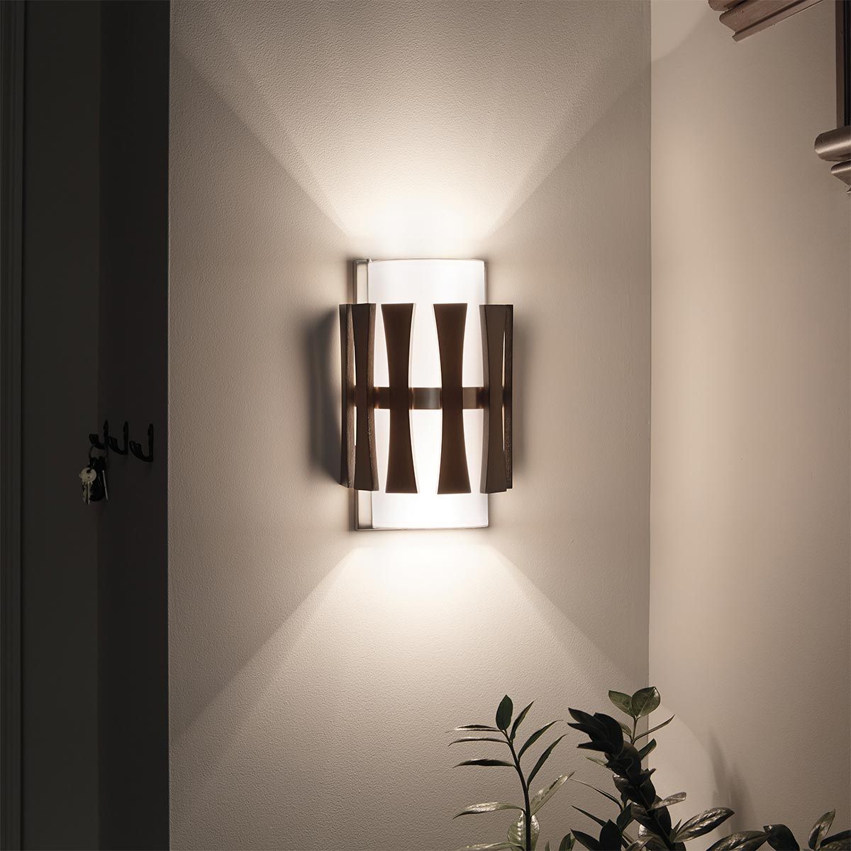 Cirus 2 Light Wall Light Auburn-Stained Wood - KL-CIRUS2