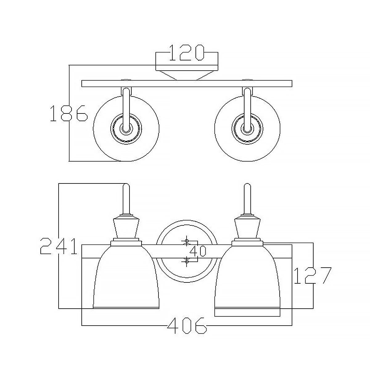 Cora 2 Light Wall Light Polished Chrome - KL-CORA2-BATH