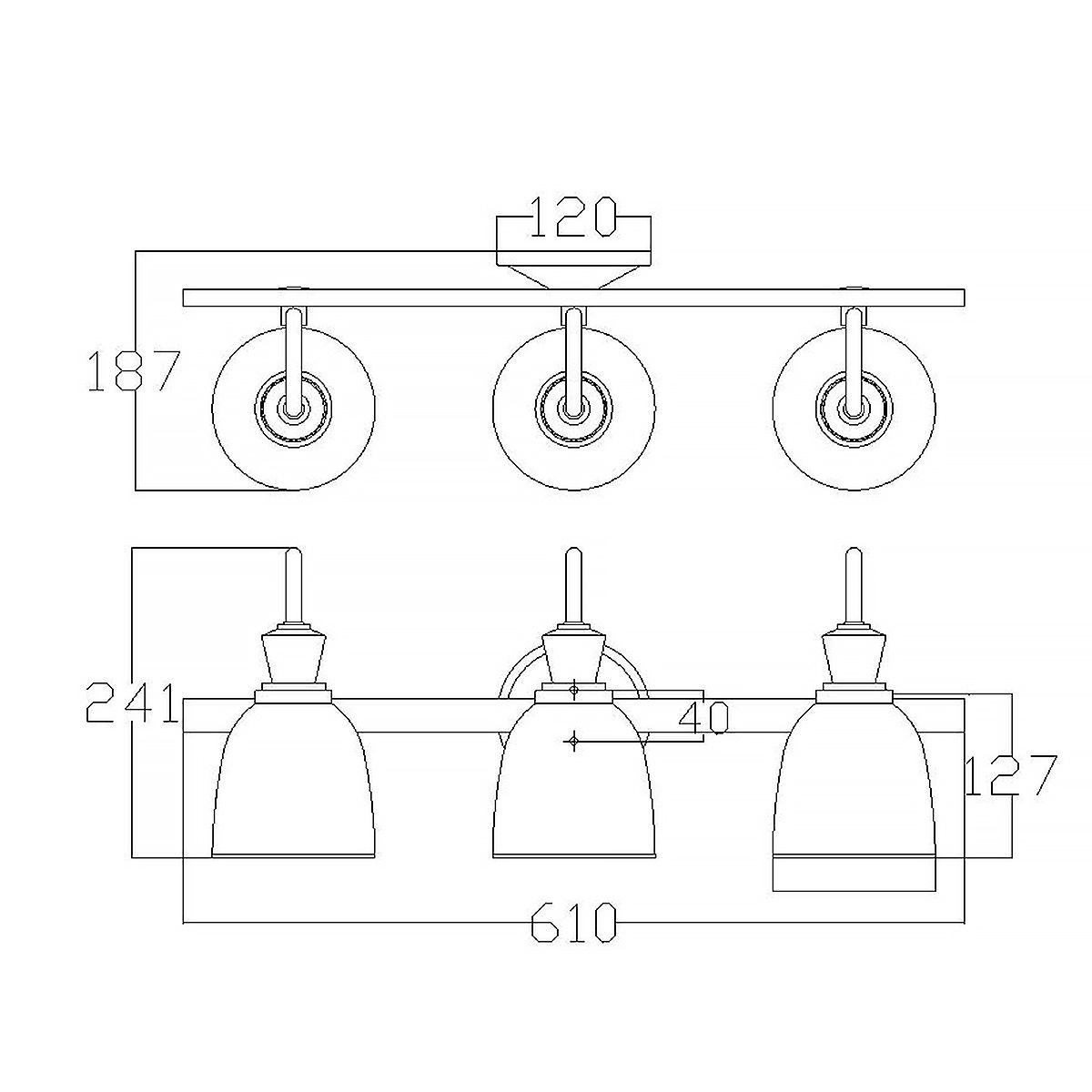 Cora 3 Light Wall Light Polished Chrome - KL-CORA3-BATH