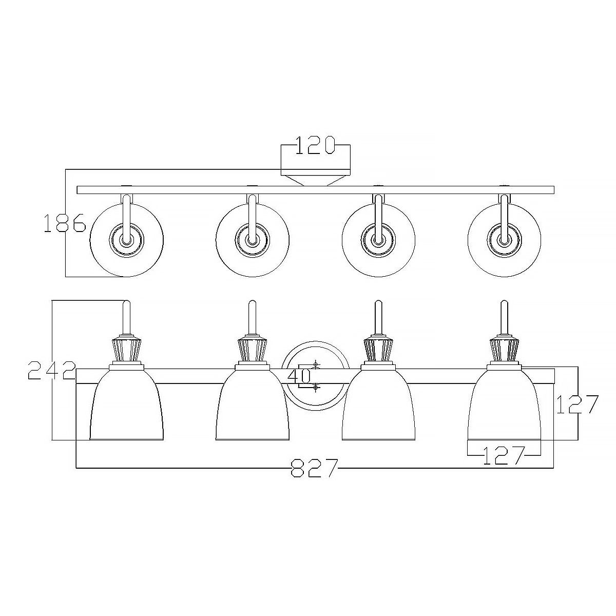Cora 4 Light Wall Light Polished Chrome - KL-CORA4-BATH
