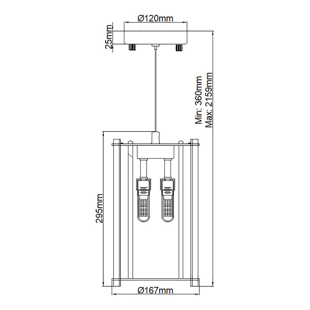 Crystal Skye 2 Light Mini Pendant Chrome - KL-CRYSTAL-SKYE-MP