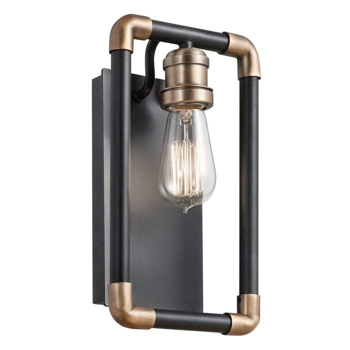 Imahn 1 Light Wall Light Black and Natural Brass - KL-IMAHN1