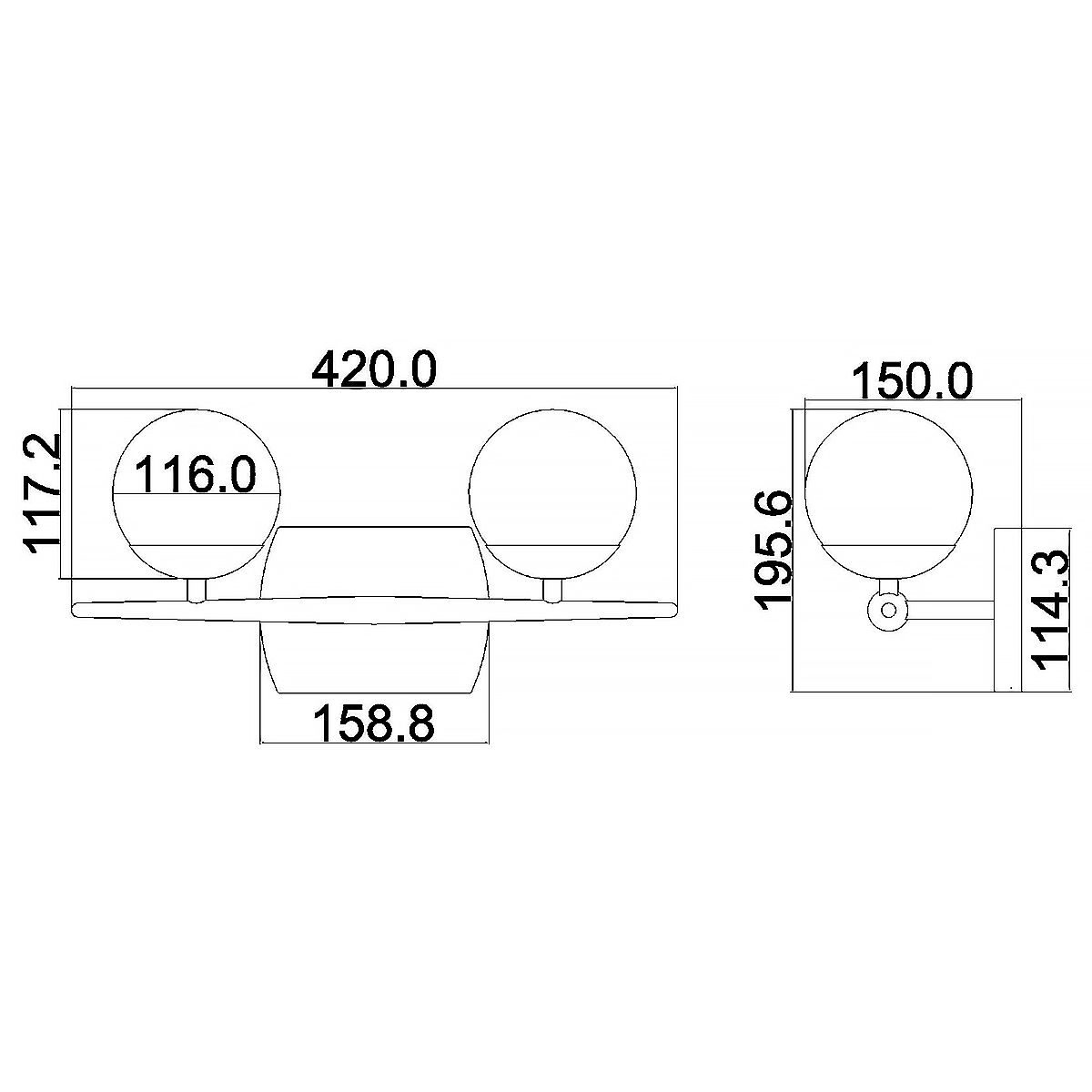 Jasper 2 Light Vanity Light Polished Chrome - KL-JASPER2-BATH
