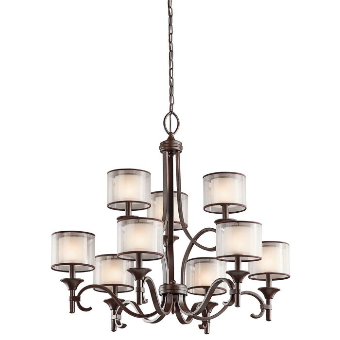 Lacey 9 Light Chandelier Mission Bronze - KL-LACEY9-MB