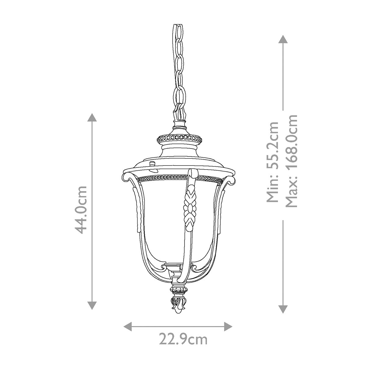 Luverne Medium Chain Lantern Rubbed Bronze - KL-LUVERNE8-M