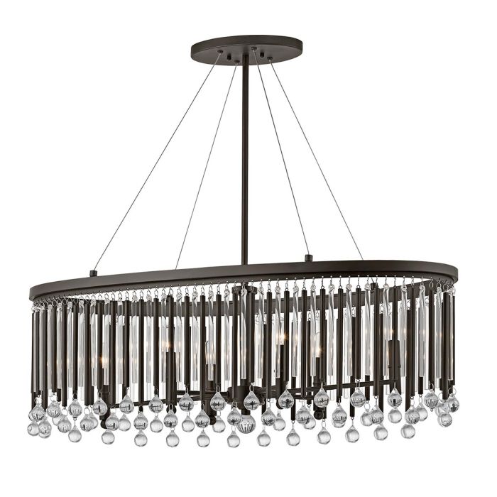 Piper 6 Light Oval Pendant Espresso & Chrome - KL-PIPER-ISLE