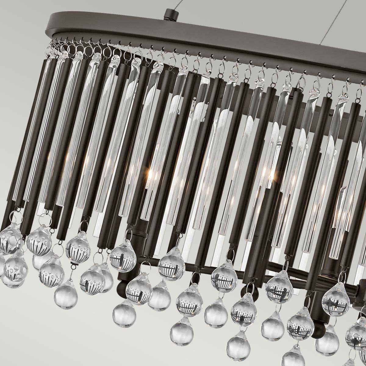 Piper 6 Light Oval Pendant Espresso & Chrome - KL-PIPER-ISLE