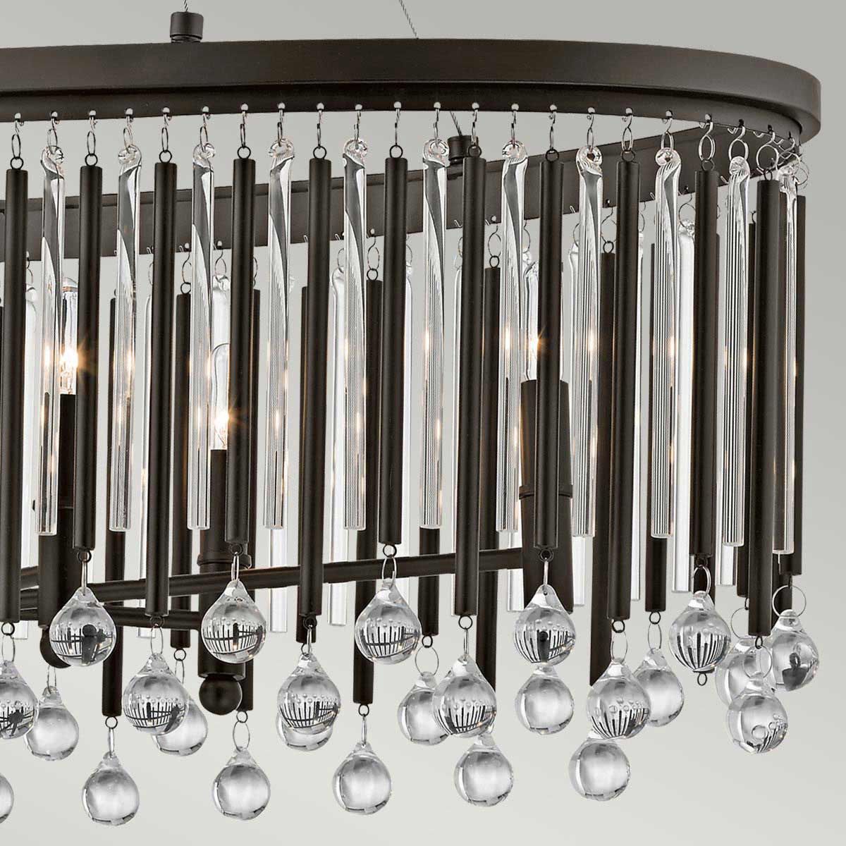 Piper 6 Light Oval Pendant Espresso & Chrome - KL-PIPER-ISLE
