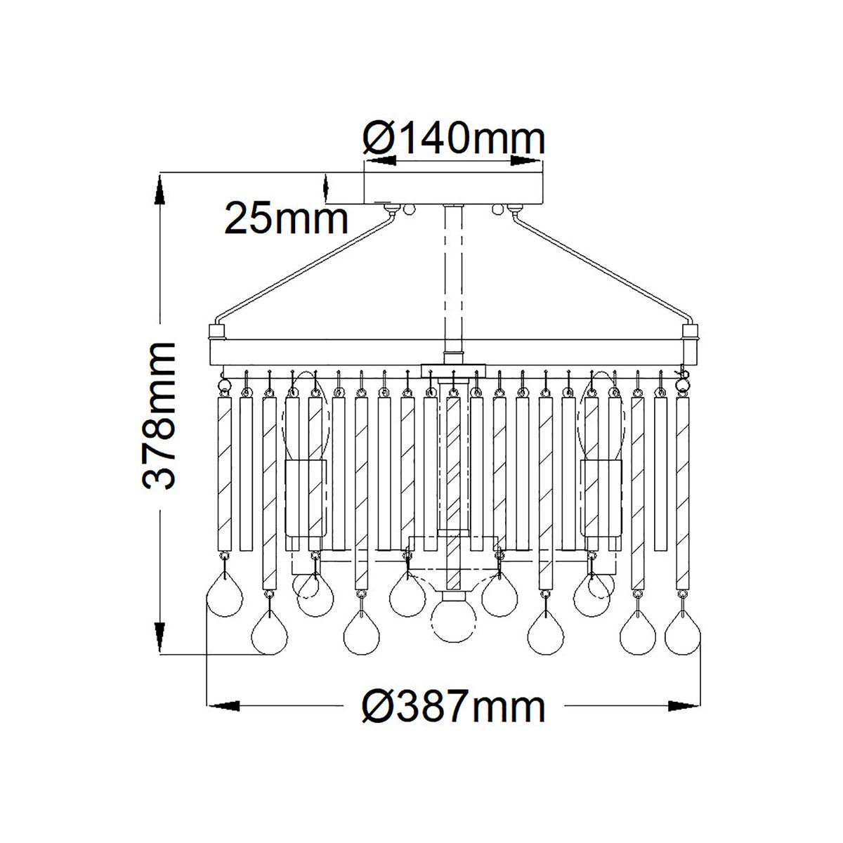 Piper 3 Light Semi Flush Mount Light Polished Chrome - KL-PIPER-SF