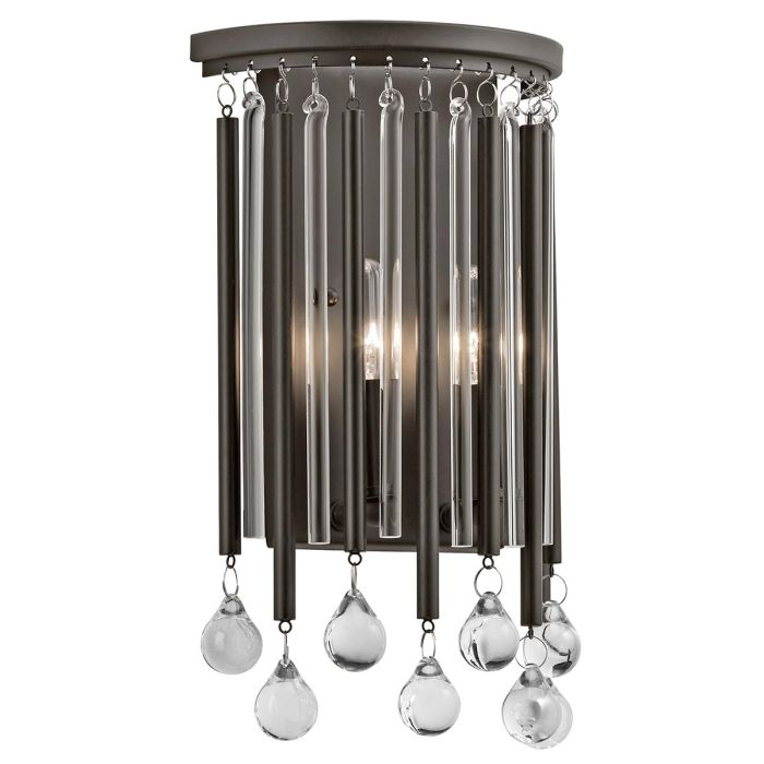 Piper 2 Light Wall Light Espresso & Chrome - KL-PIPER2
