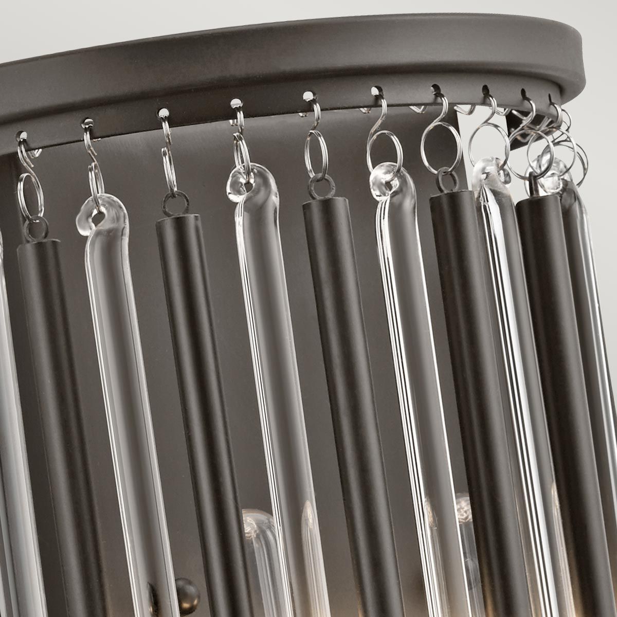 Piper 2 Light Wall Light Espresso & Chrome - KL-PIPER2