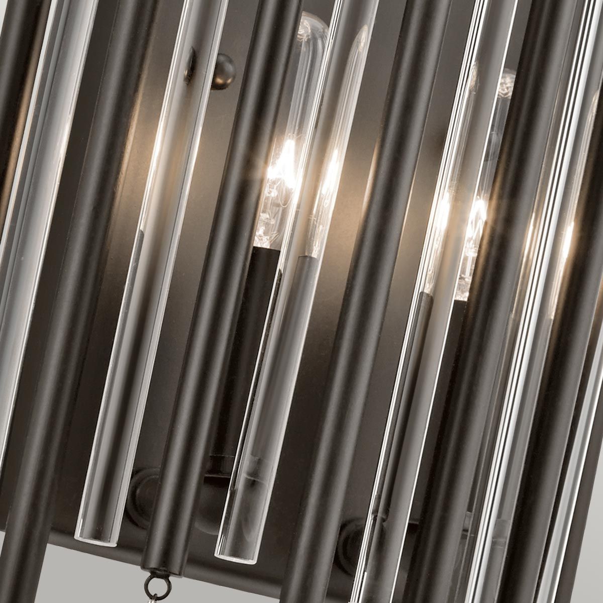 Piper 2 Light Wall Light Espresso & Chrome - KL-PIPER2