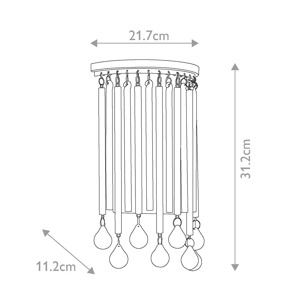 Piper 2 Light Wall Light Espresso & Chrome - KL-PIPER2