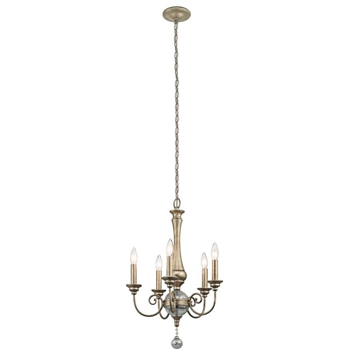 Rosalie 5 Light Mini Chandelier Sterling Gold - KL-ROSALIE-5A