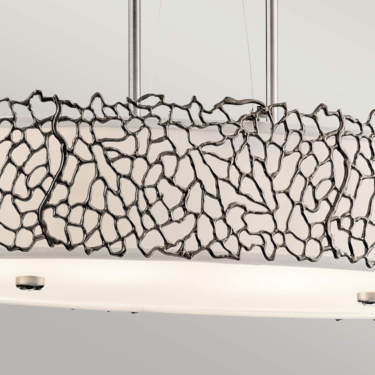 Silver Coral 4 Light Oval Island Pendant Classic Pewter - KL-SILVER-CORAL-ISLE