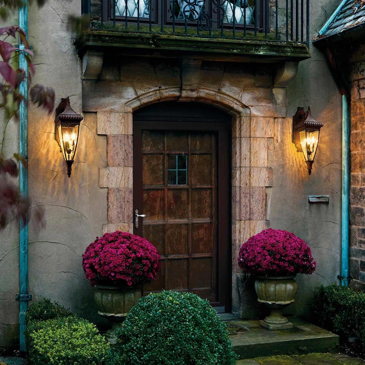 Venetian Rain 3 Light Large Wall Lantern Brushed Bronze - KL-VENETIAN2-L