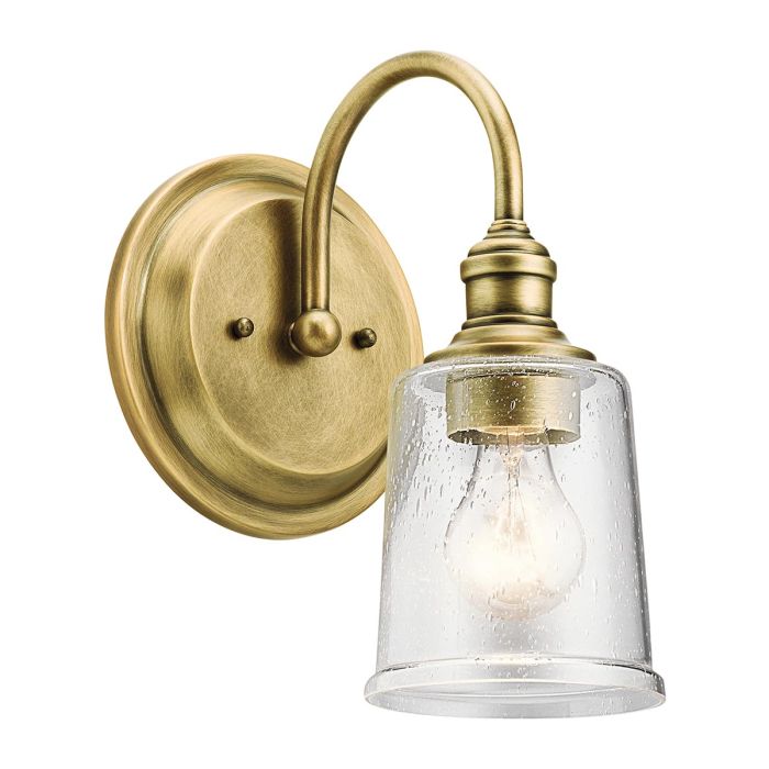 Waverly 1 Light Wall Light Natural Brass - KL-WAVERLY1-NBR