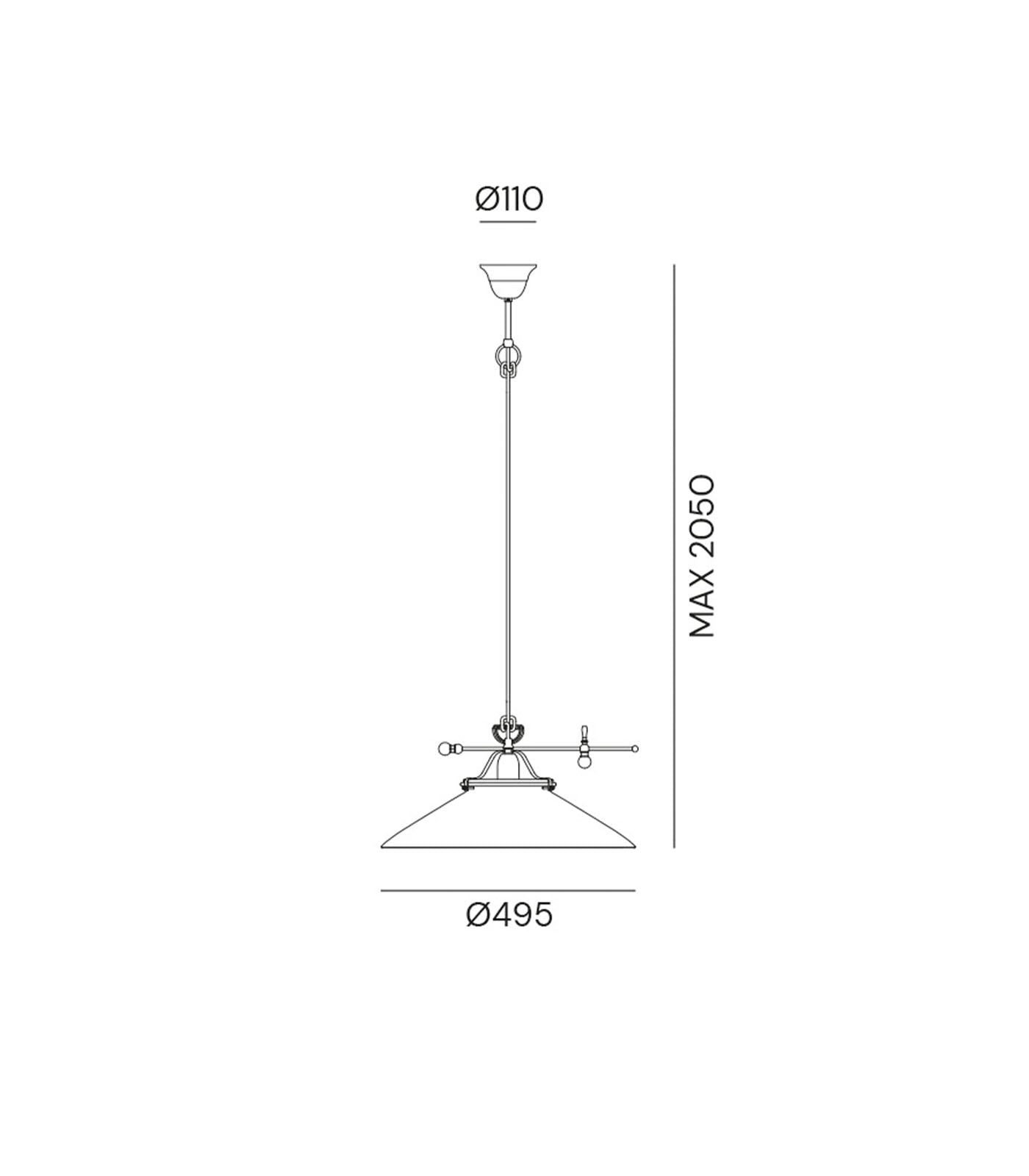 Country Pendant Light Counterweight White & Brass - IL.083.10.OV