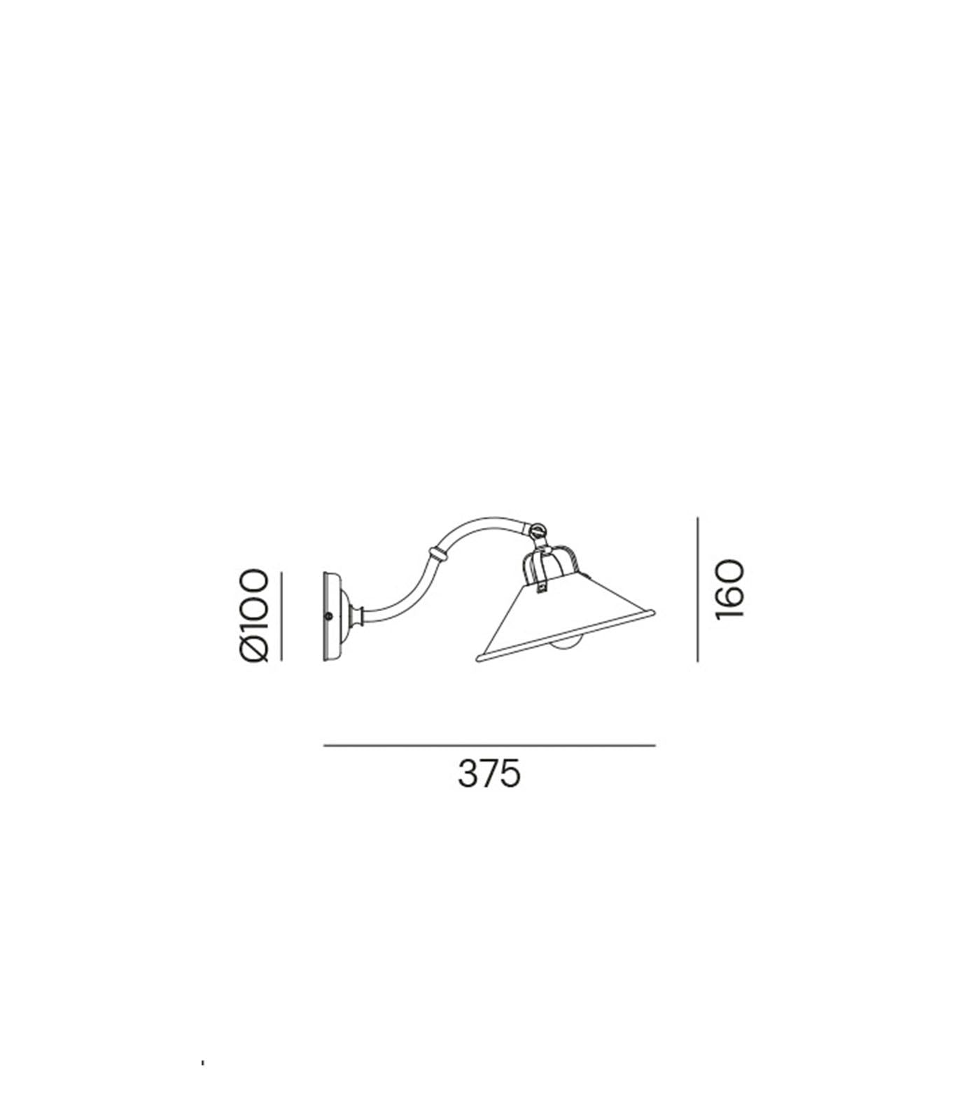 Cascina Curve Wall Light Antique Brass - IL.204.04.OO