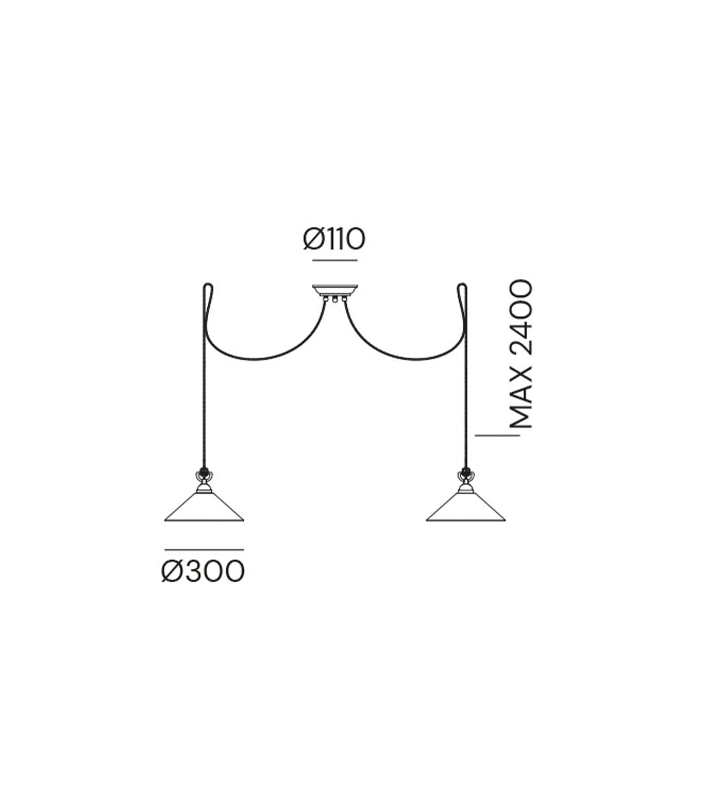 Tabia Radial Pendant Light Pre Aged & White - IL.212.10.OV