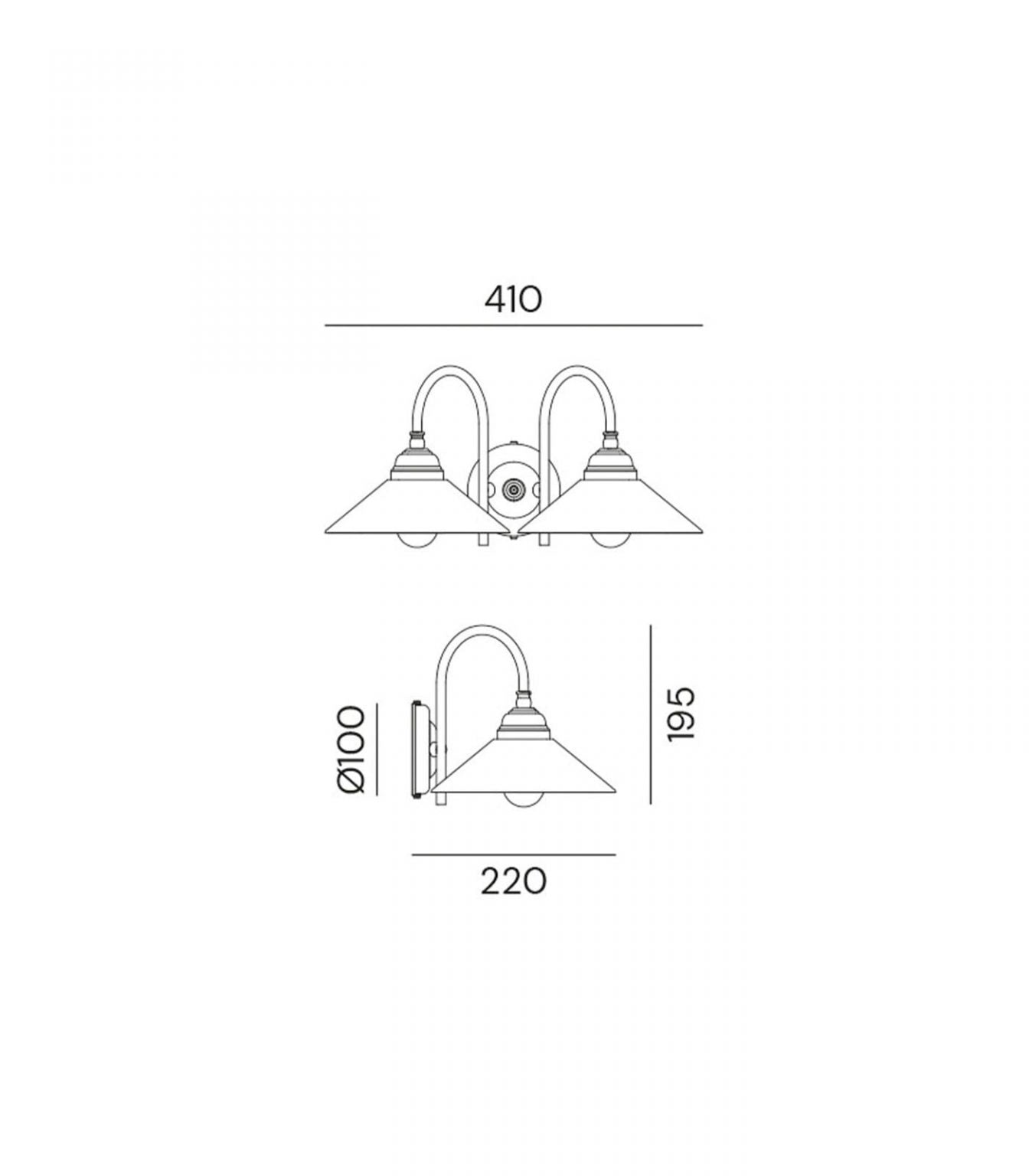 Tabia 2 Light Wall Light Pre Aged & White - IL.212.20.OV